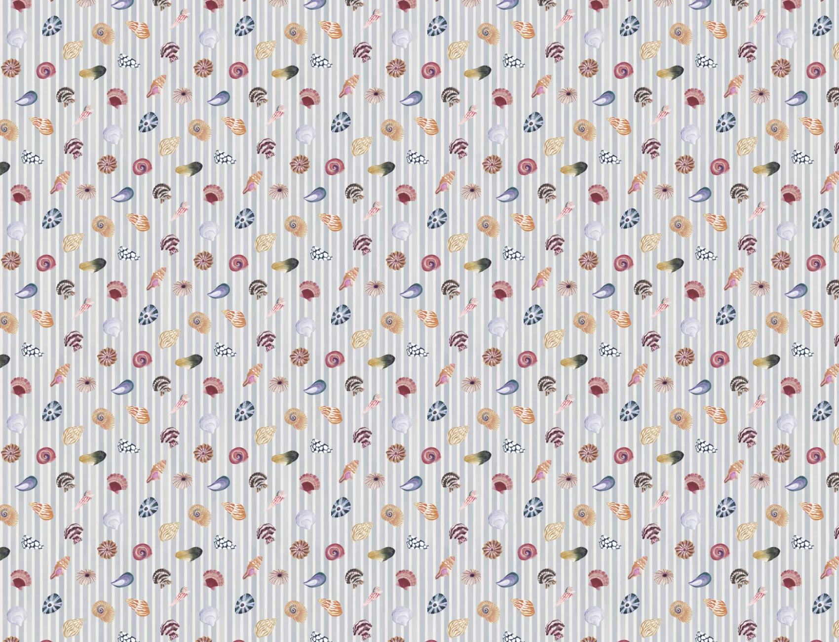 Multicolor Nautical Seashell Pattern Mural