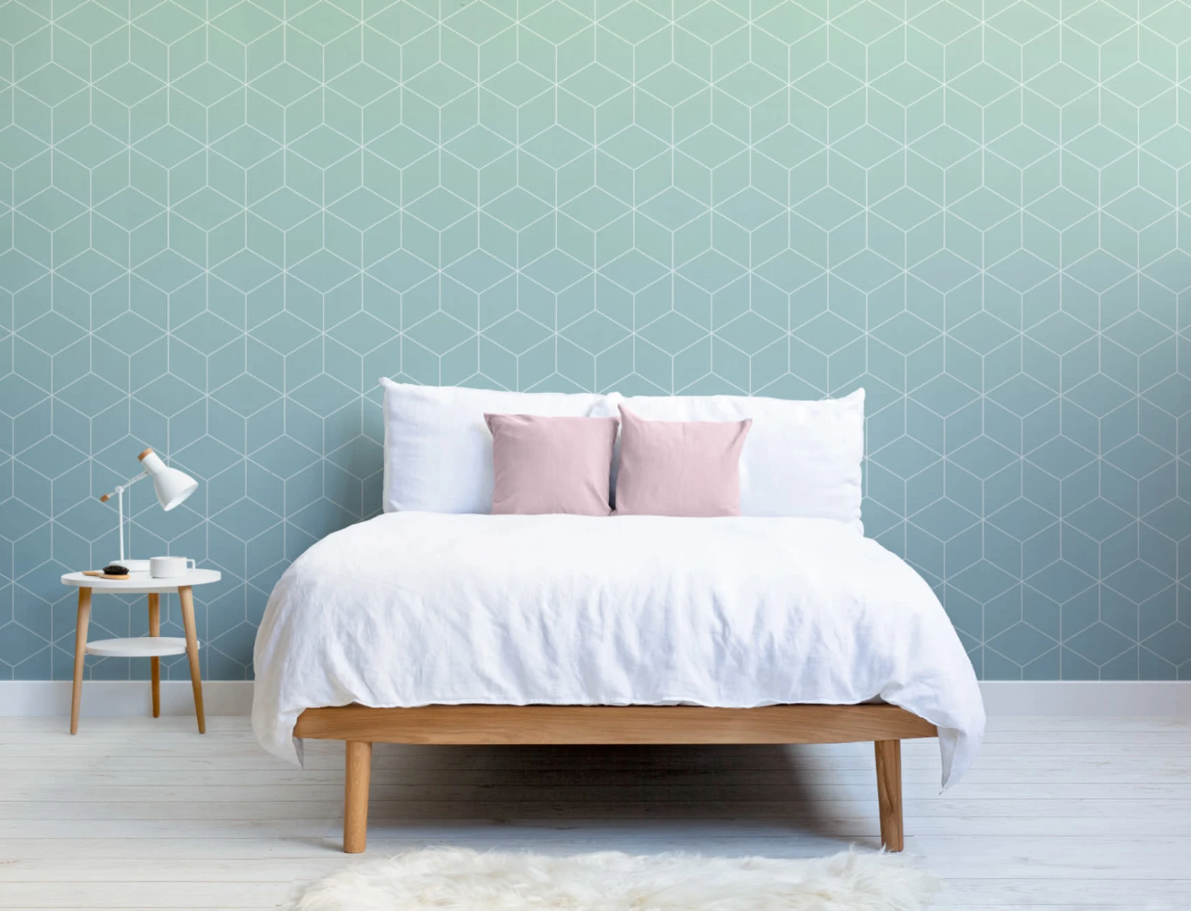 Mural de papel de parede Ombre com padrão Aquamarine