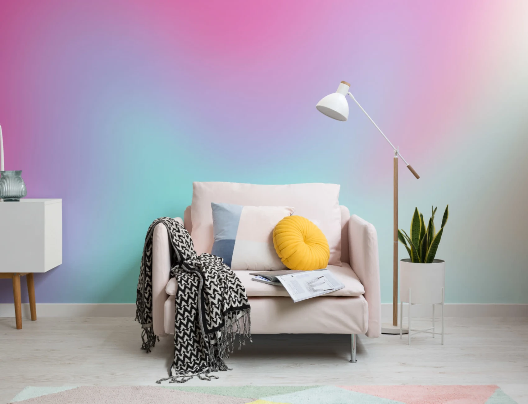Pink Bright Gradient Wallpaper Mural