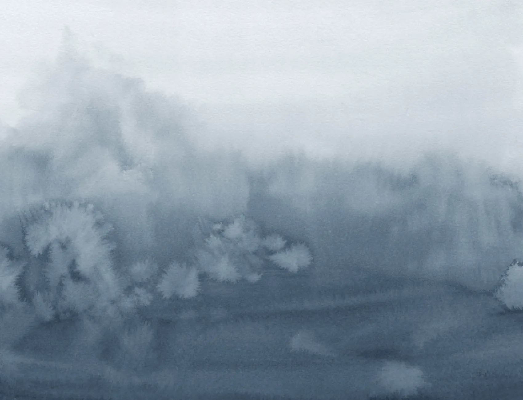 Blue Tones Ombre Fade Watercolor Wallpaper Mural