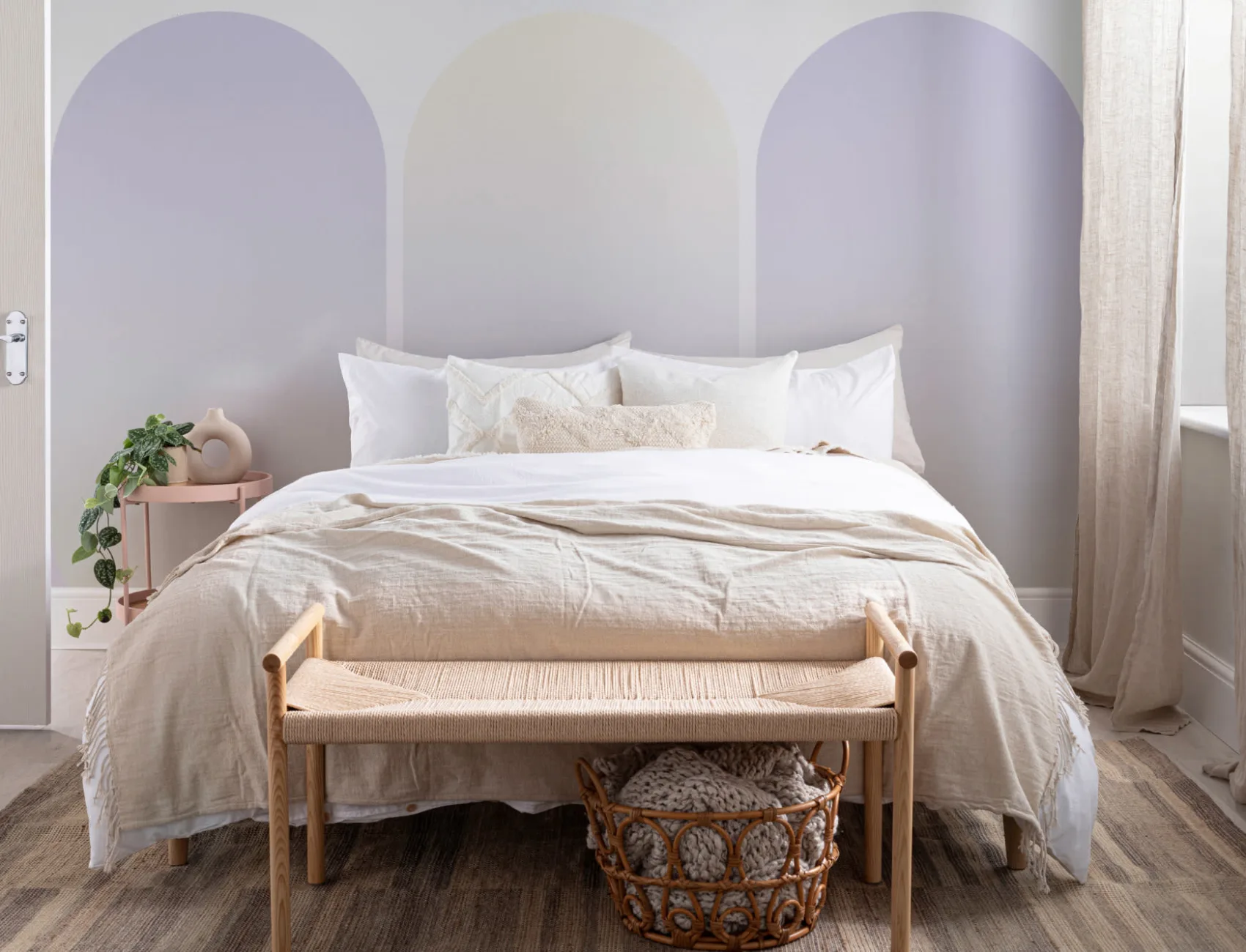 Purple Ombre Futuristic Pill Shapes Wall Mural