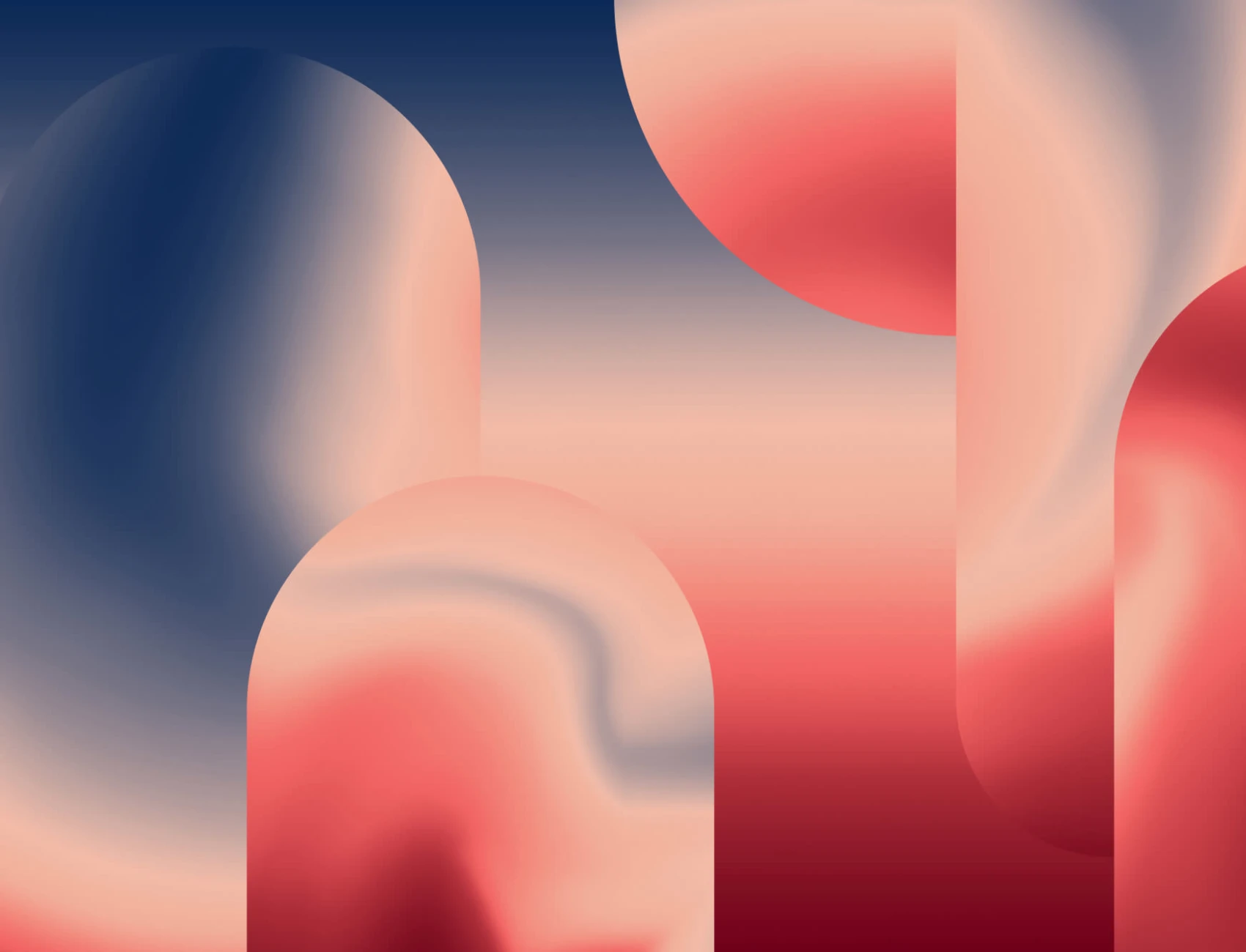 Red & Navy Ombre Abstract Shapes Wall Mural