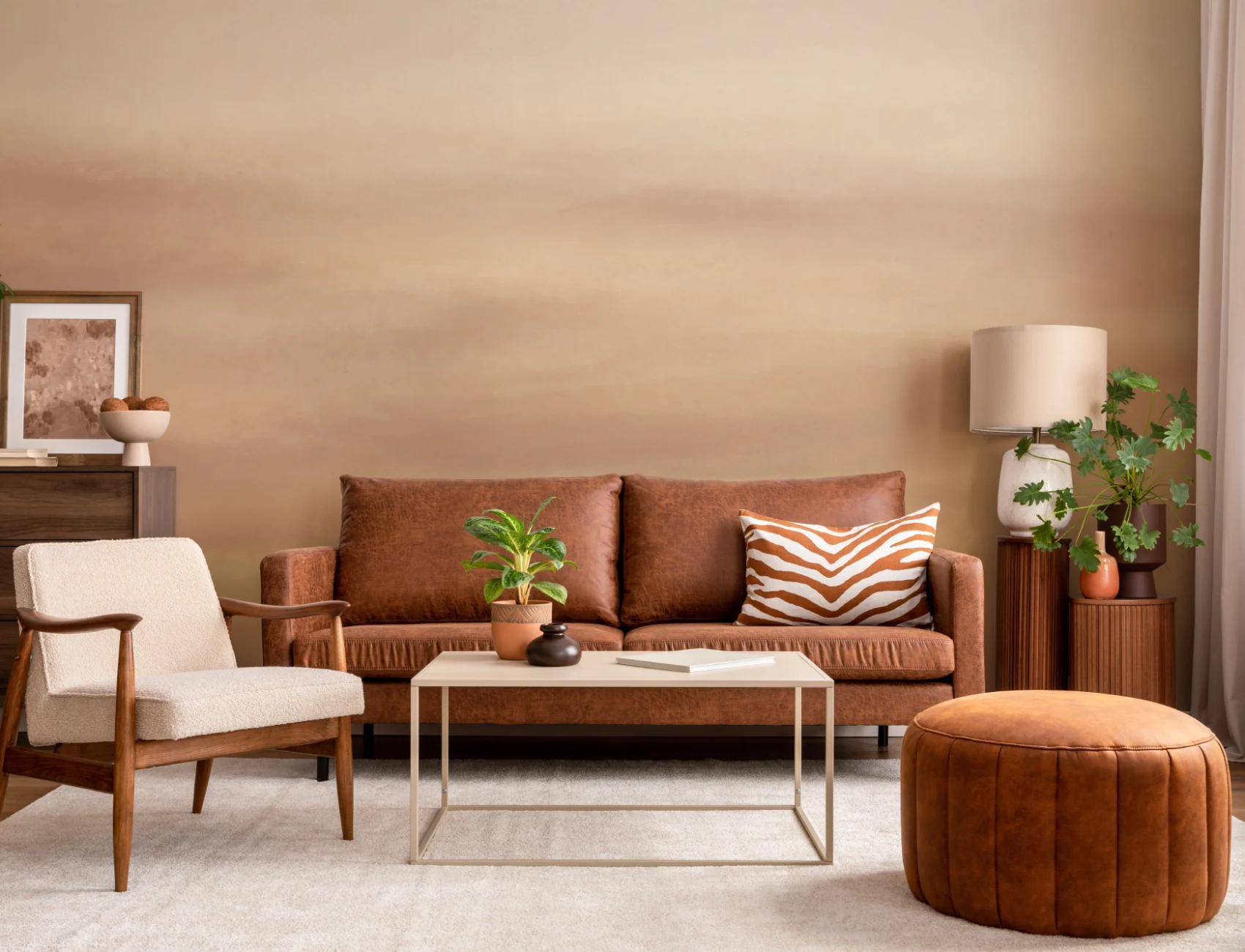 Warm Sunset Gradient Ombre Wall Mural