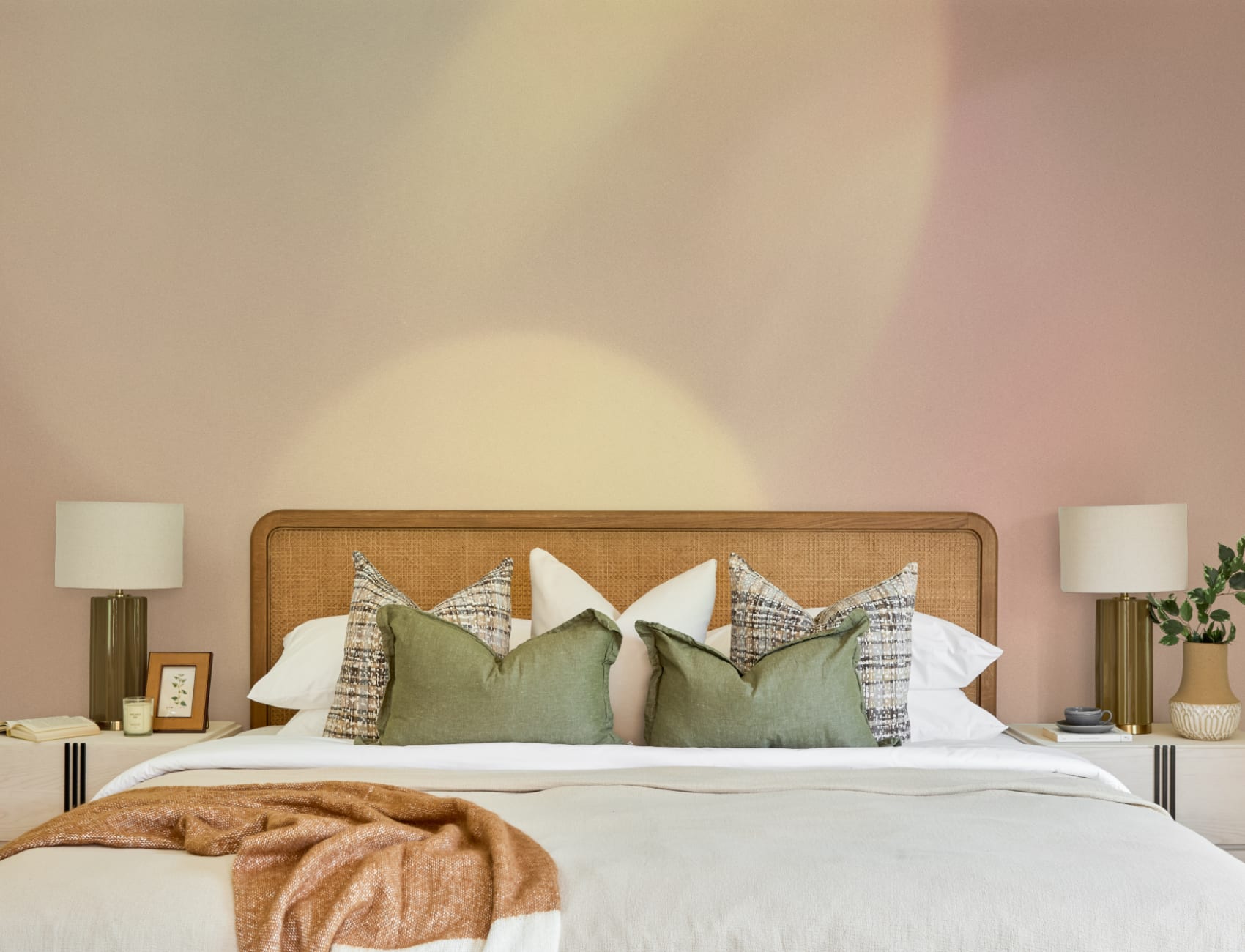 Soft Blush Abstract Pastel Mural For Serene Vibes