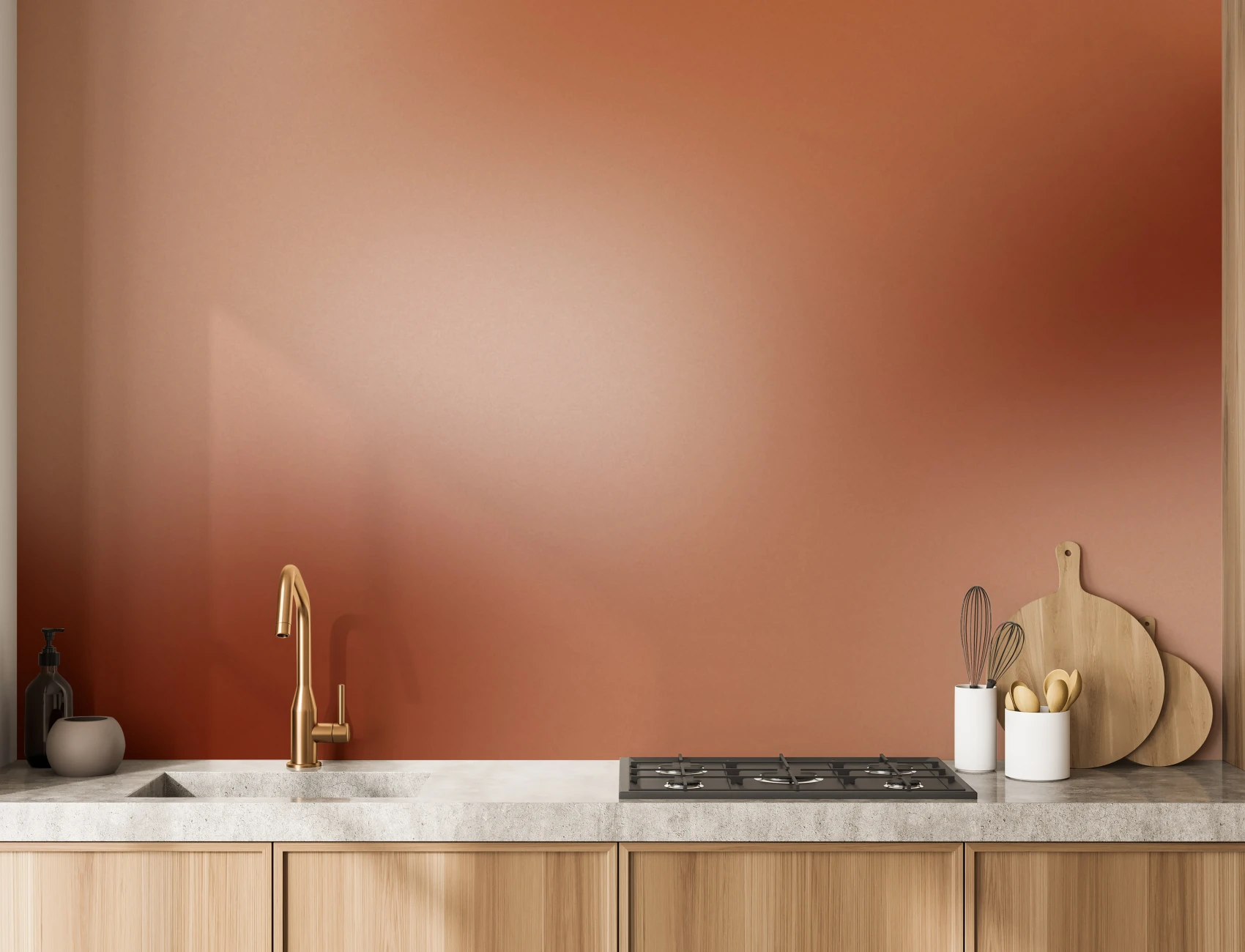 Warm Emberstone Ombre Relaxing Multicolor Wall Mural