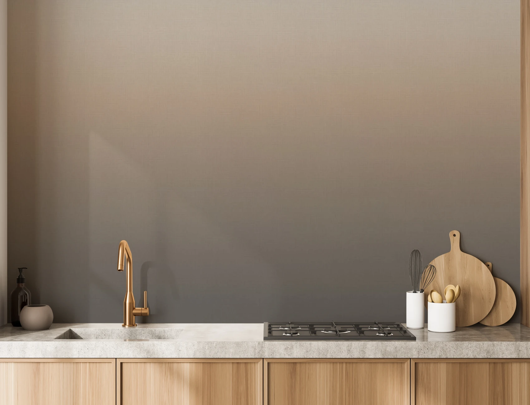 Mural de parede ombré minimalista bege para espaços serenos