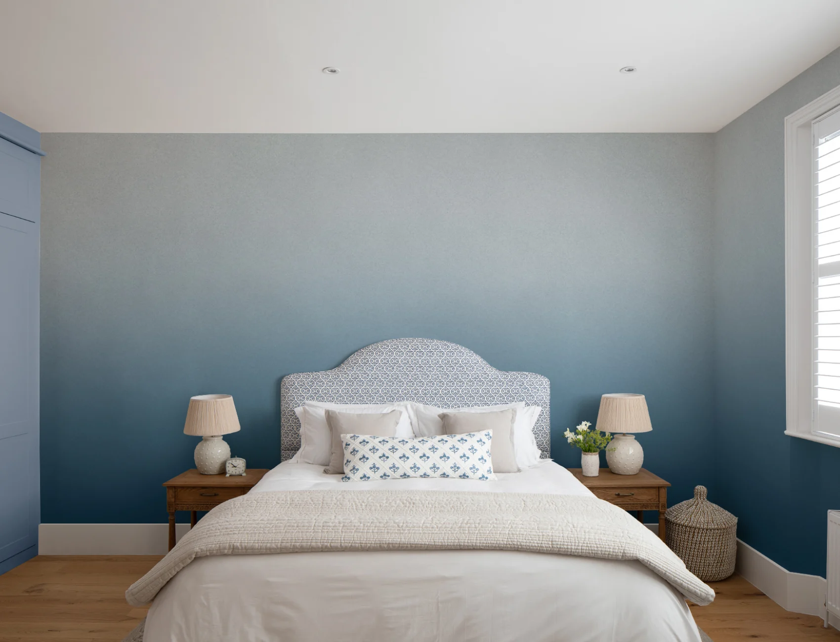 Blue Gradient Ombre Modern Art Mural