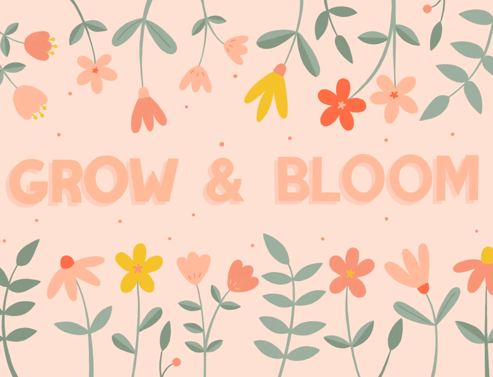 Pink Floral Typography Quote Wallpaper Mural