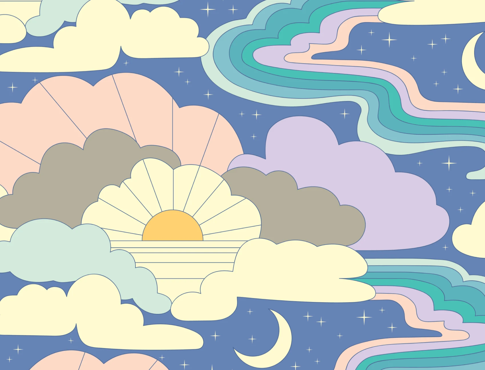 Elizabeth Olwen Cosmic Skyway Lilla fototapet