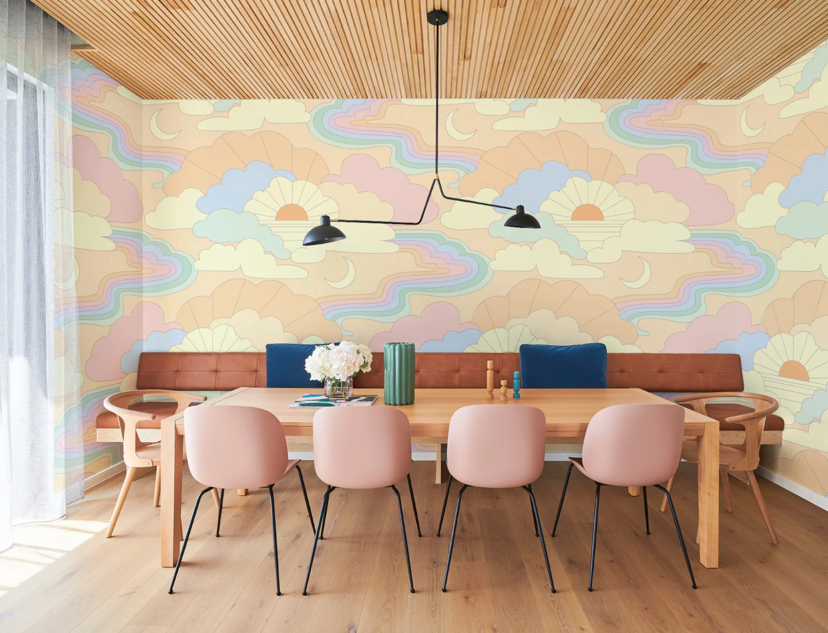 Elizabeth Olwen Cosmic Skyway Peach Mural