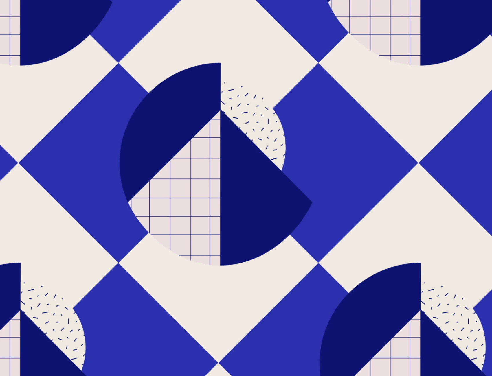 Memphis Blue & Pink Geometric Repeat Pattern Wallpaper