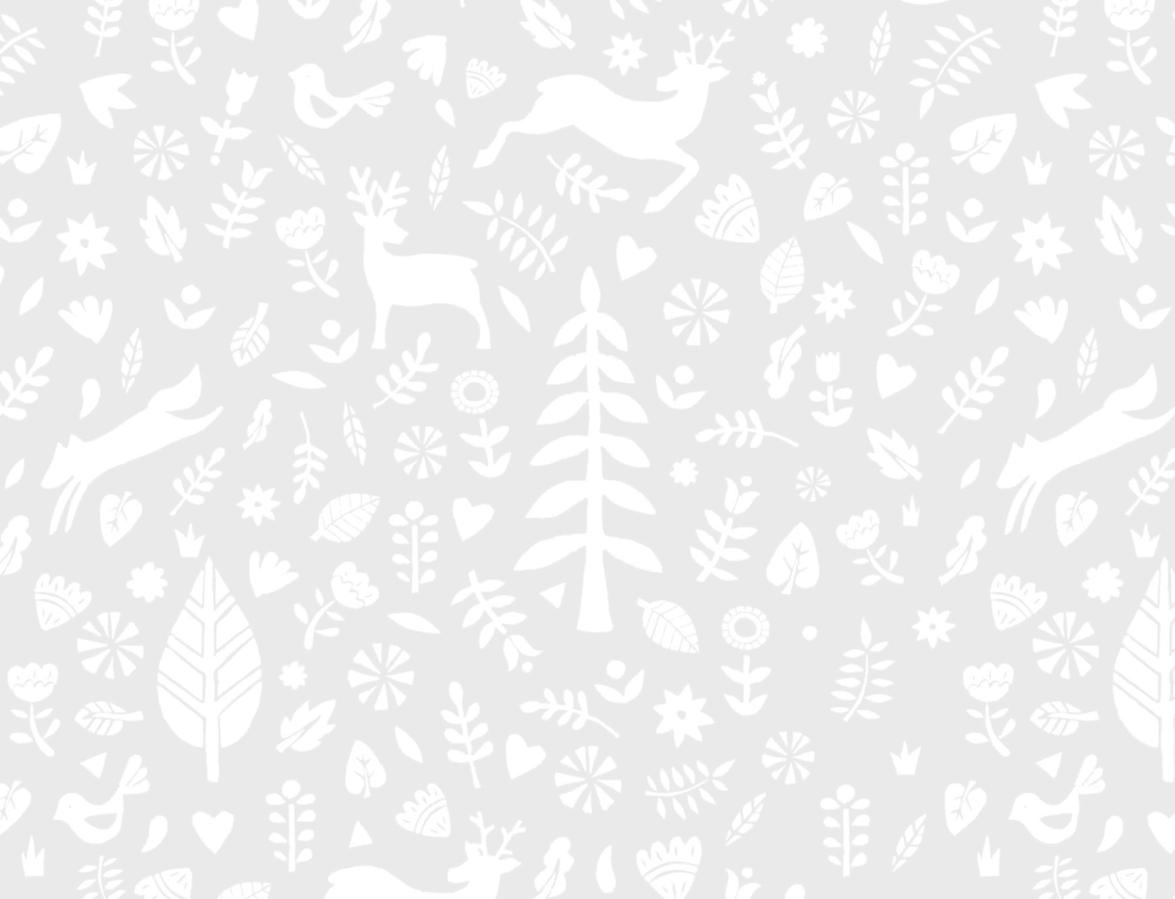 Gray Festive Pattern Scandinavian Folk Art Repeat Pattern Wallpaper