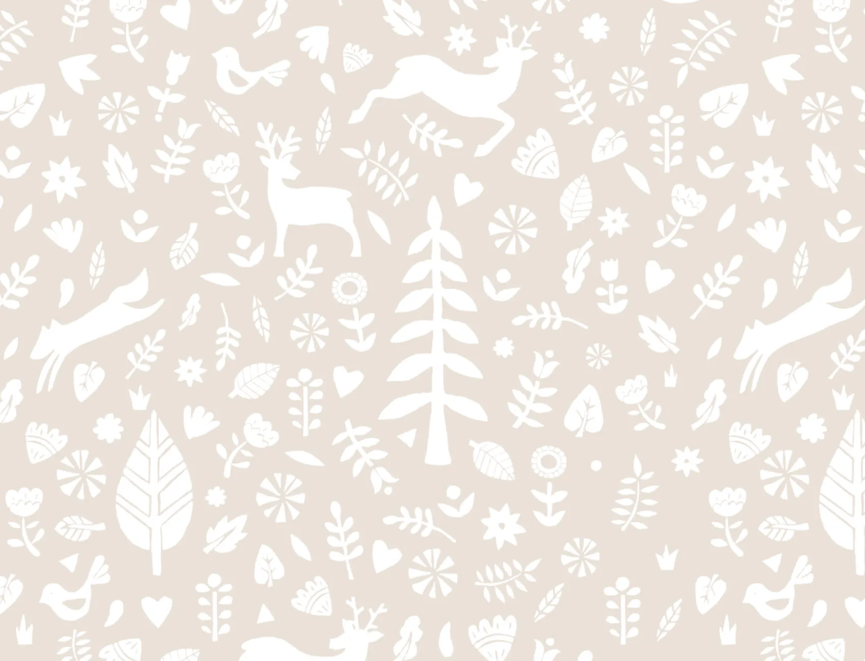 Papel Pintado Festivo con Motivos Folclóricos Escandinavos Beige