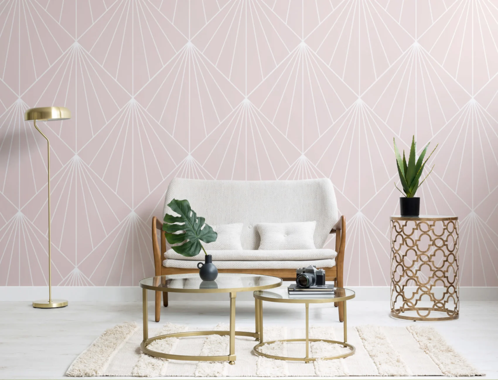 Mural Papel Pintado Rosa Crawford Art Deco