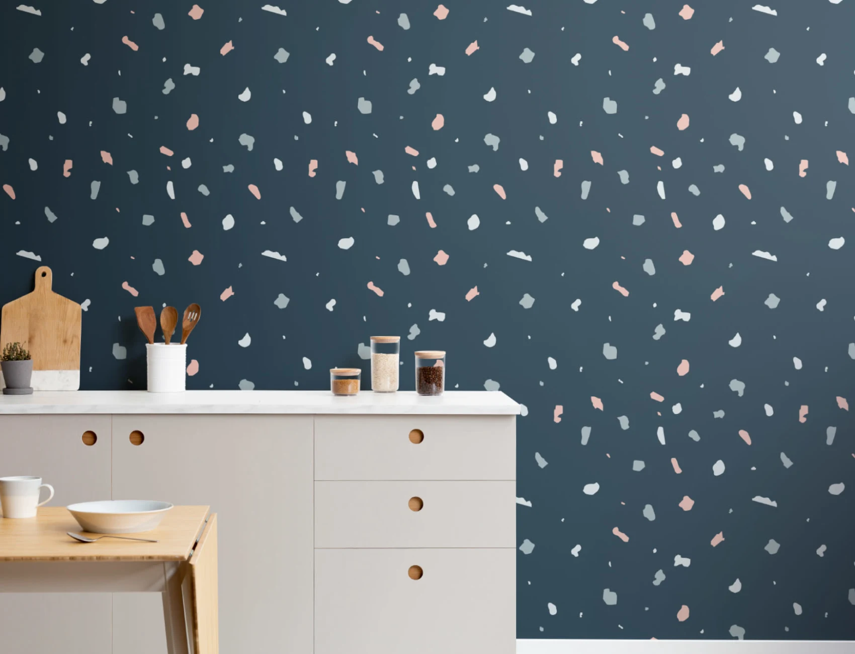 Dark Terrazzo Wallpaper Mural