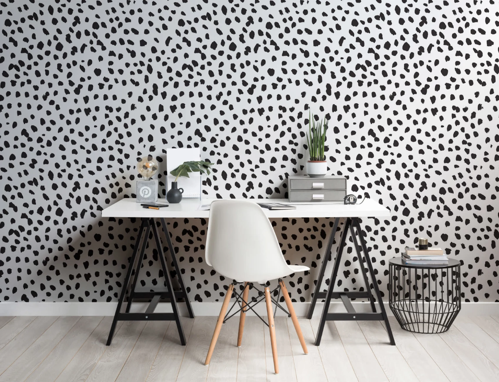 Black & White Dalmatian Print Wallpaper Mural