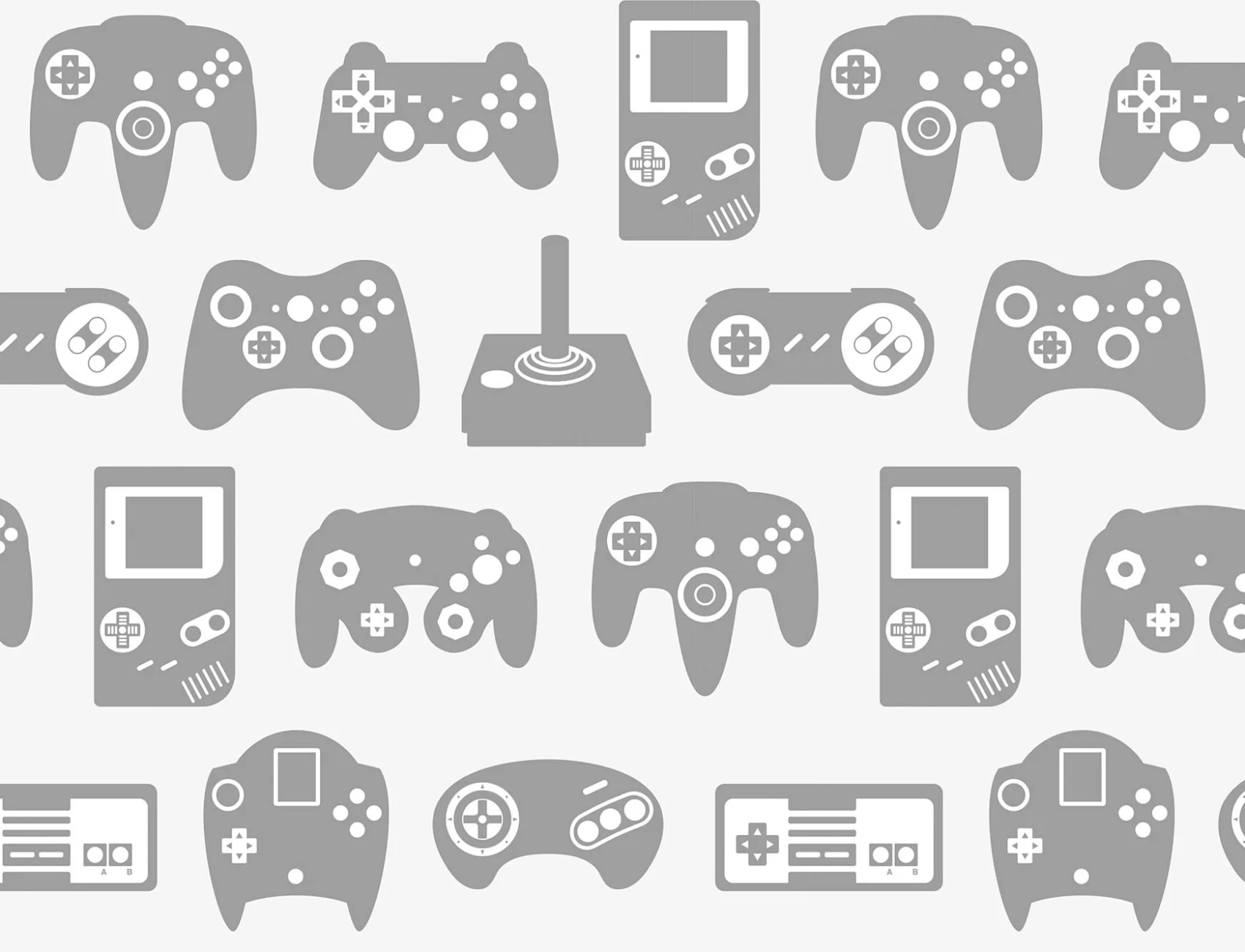 Light Gray Retro Game Wallpaper Mural
