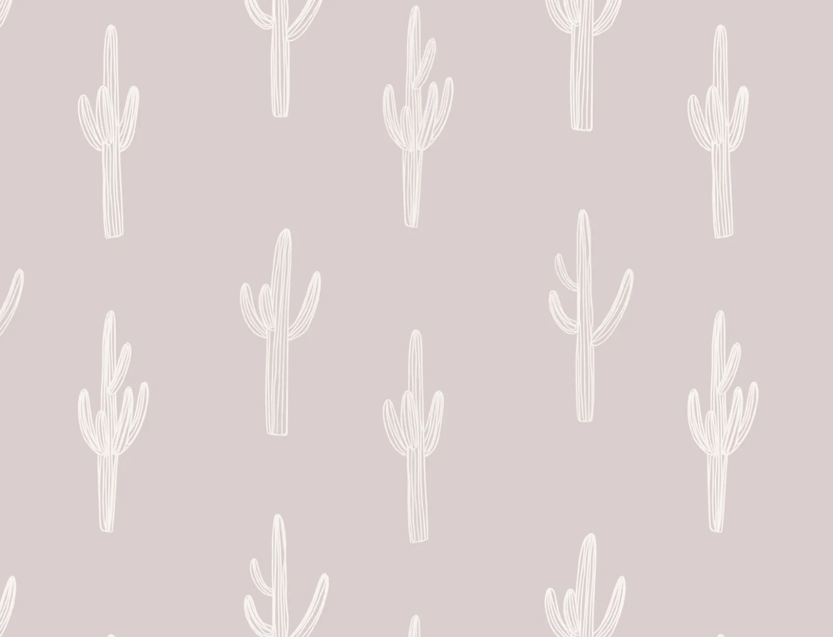 Neutral Pink Cactus Boho Repeat Pattern Wallpaper