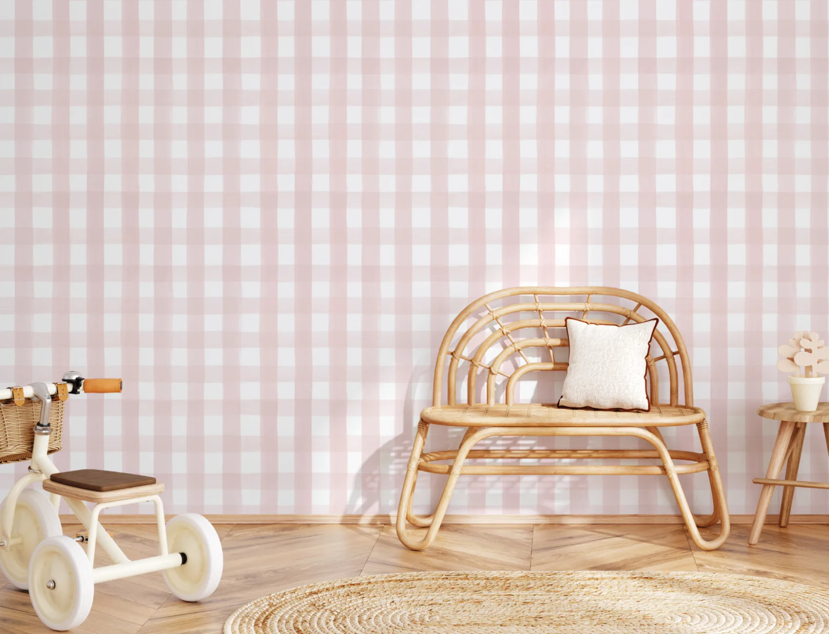Pink Gingham Wallpaper