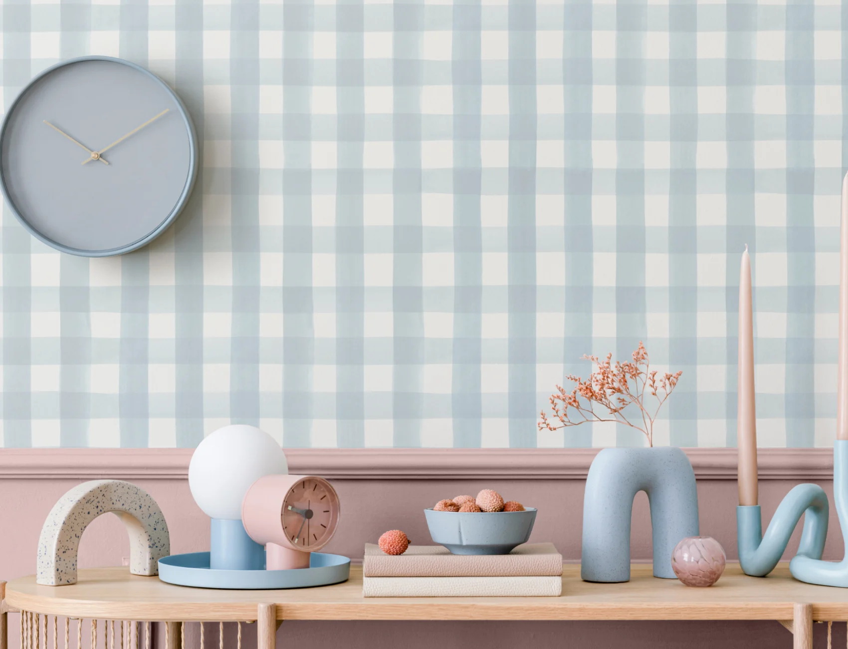 Blå Gingham Bakgrunn