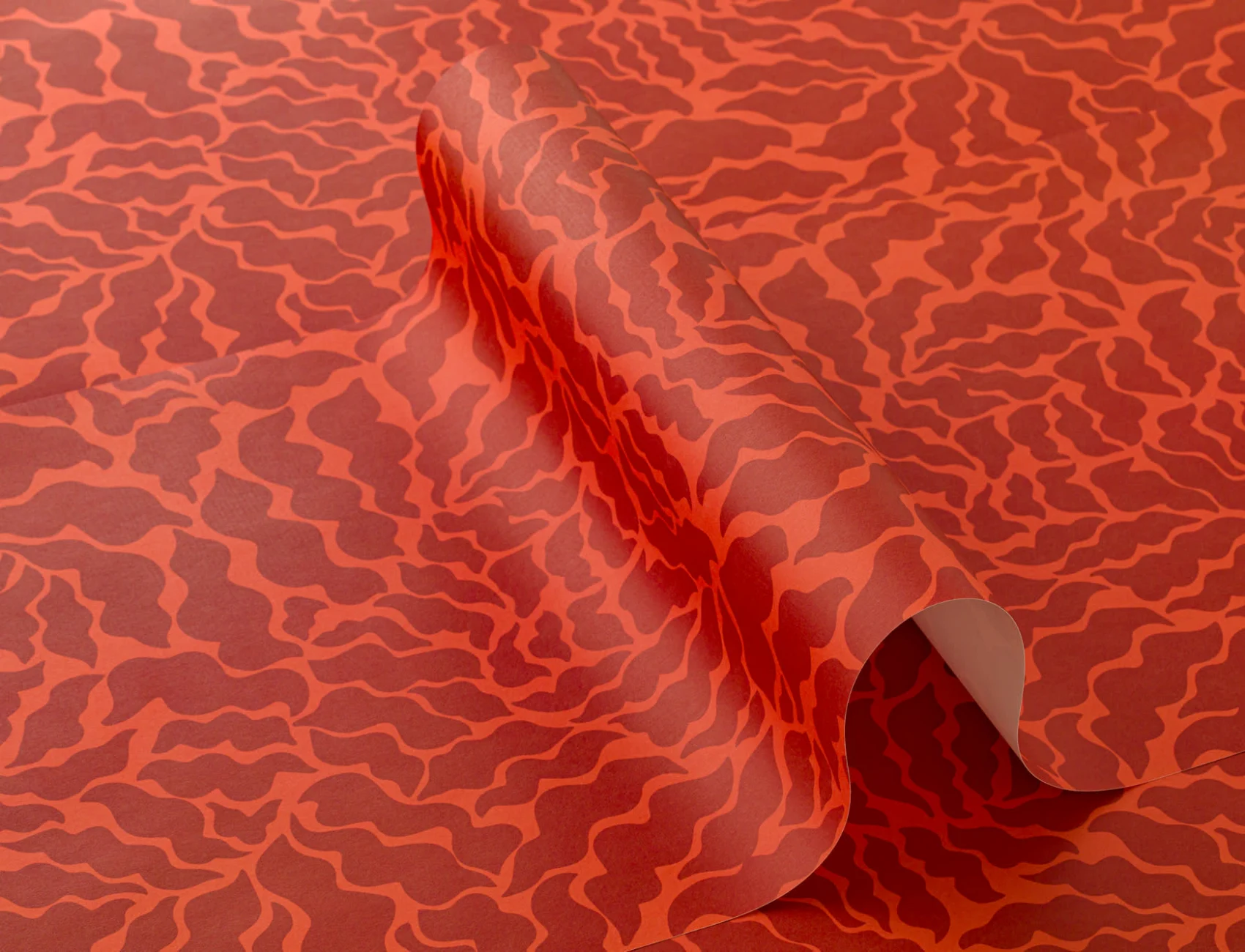 Roșu Abstract Fern Leaf Wallpaper