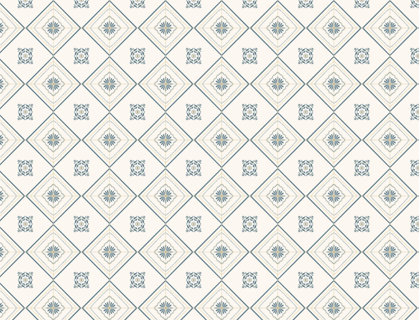 Blue Geometric Tile Classic Wall Mural