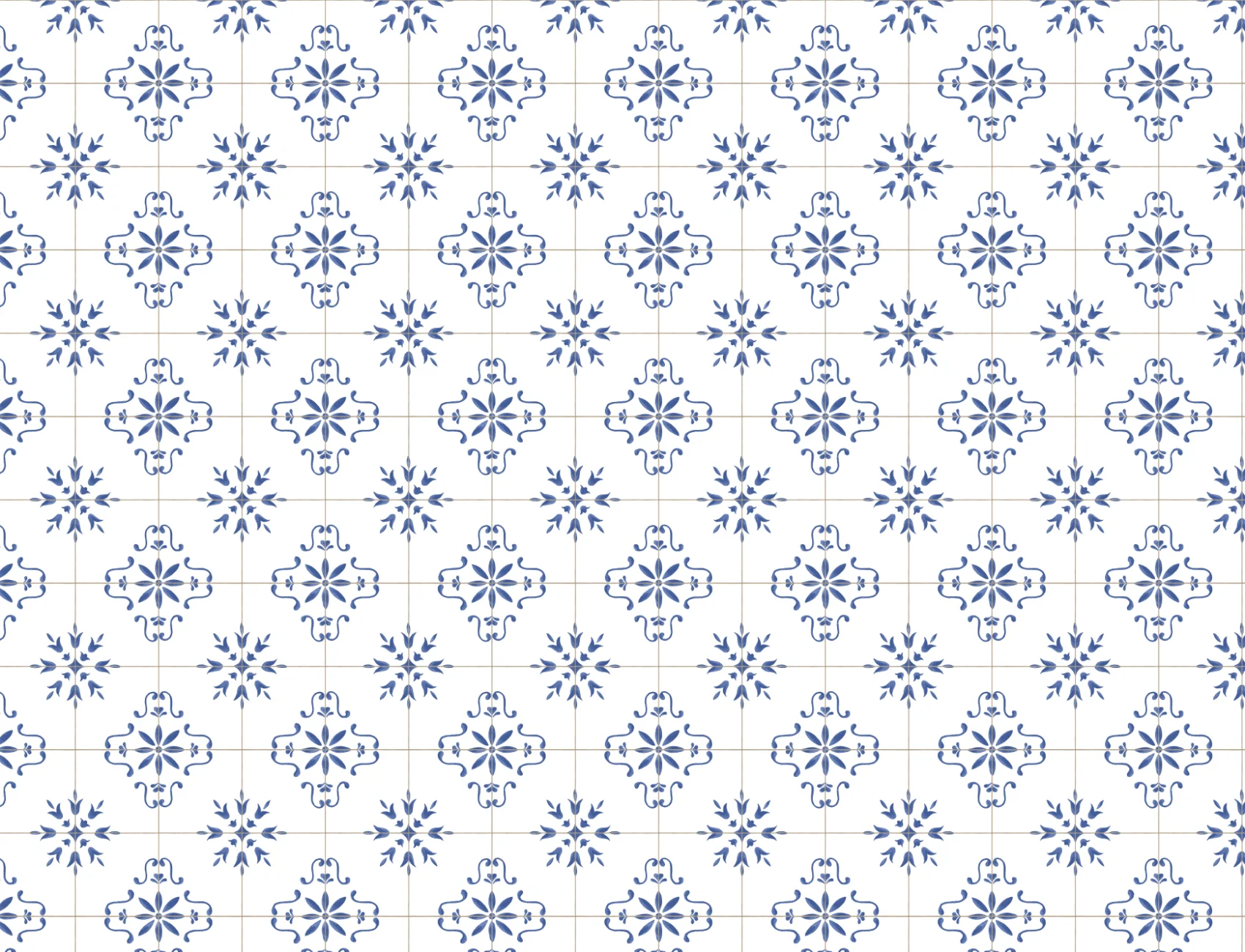 Blue Azulejo Pattern Decorative Tile Wall Mural