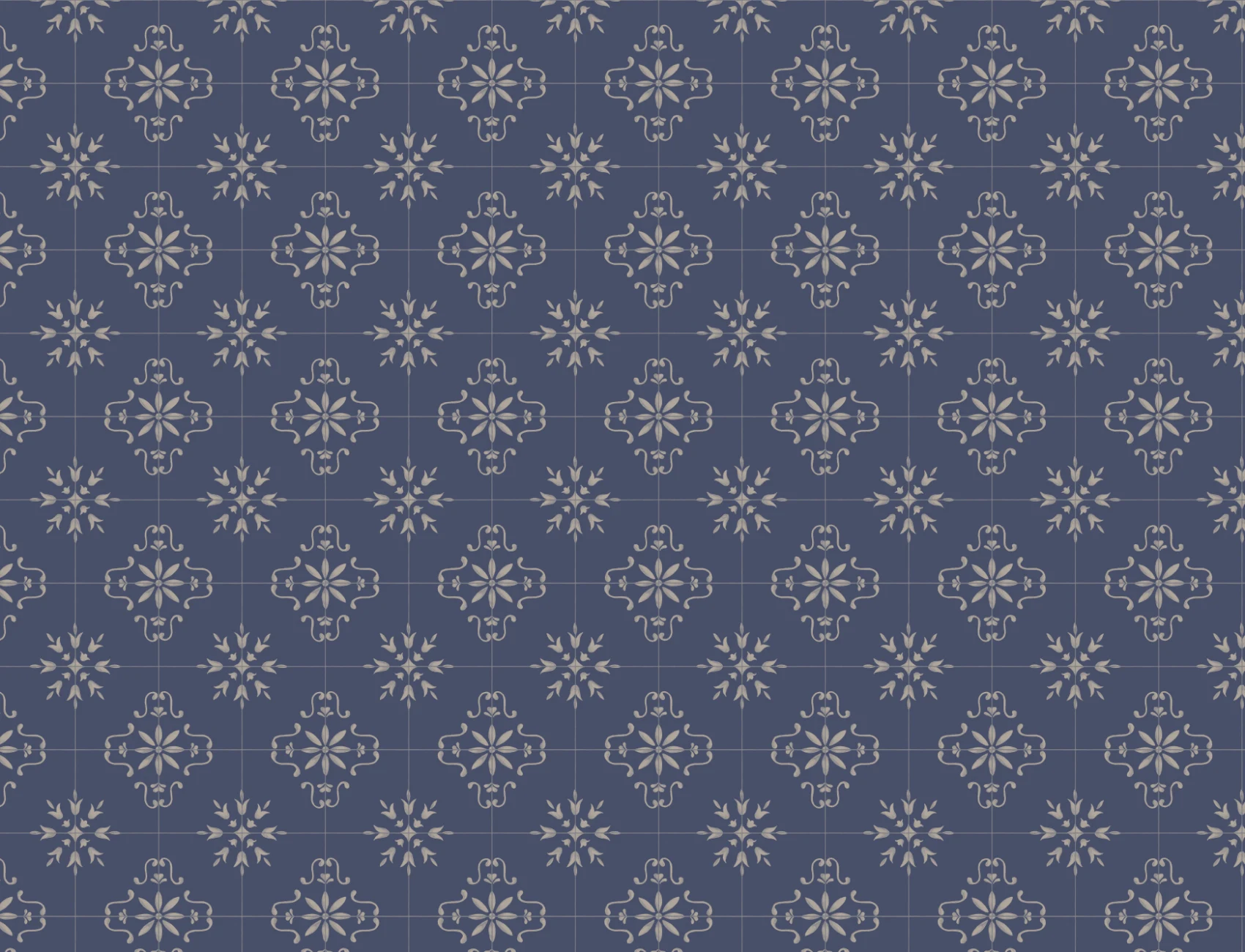 Navy Azulejo Tile Pattern Mural