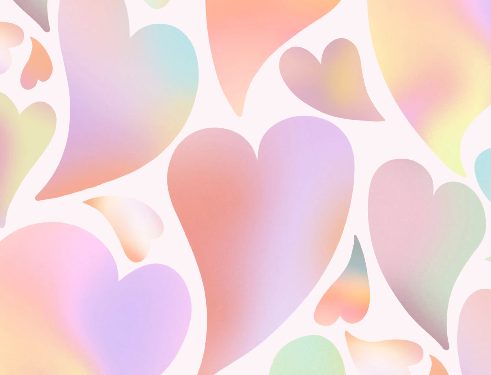Papier peint cœurs psychédéliques multicolores