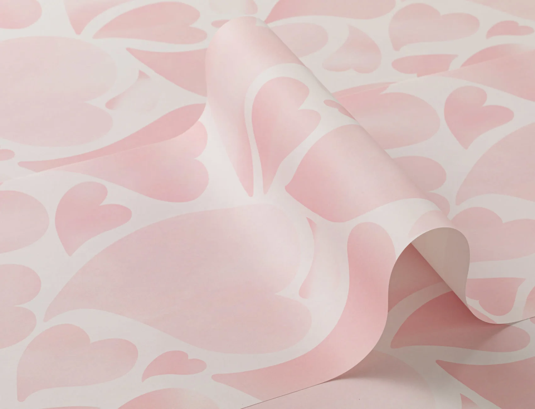 Pink Psychedelic Heart Print Wallpaper