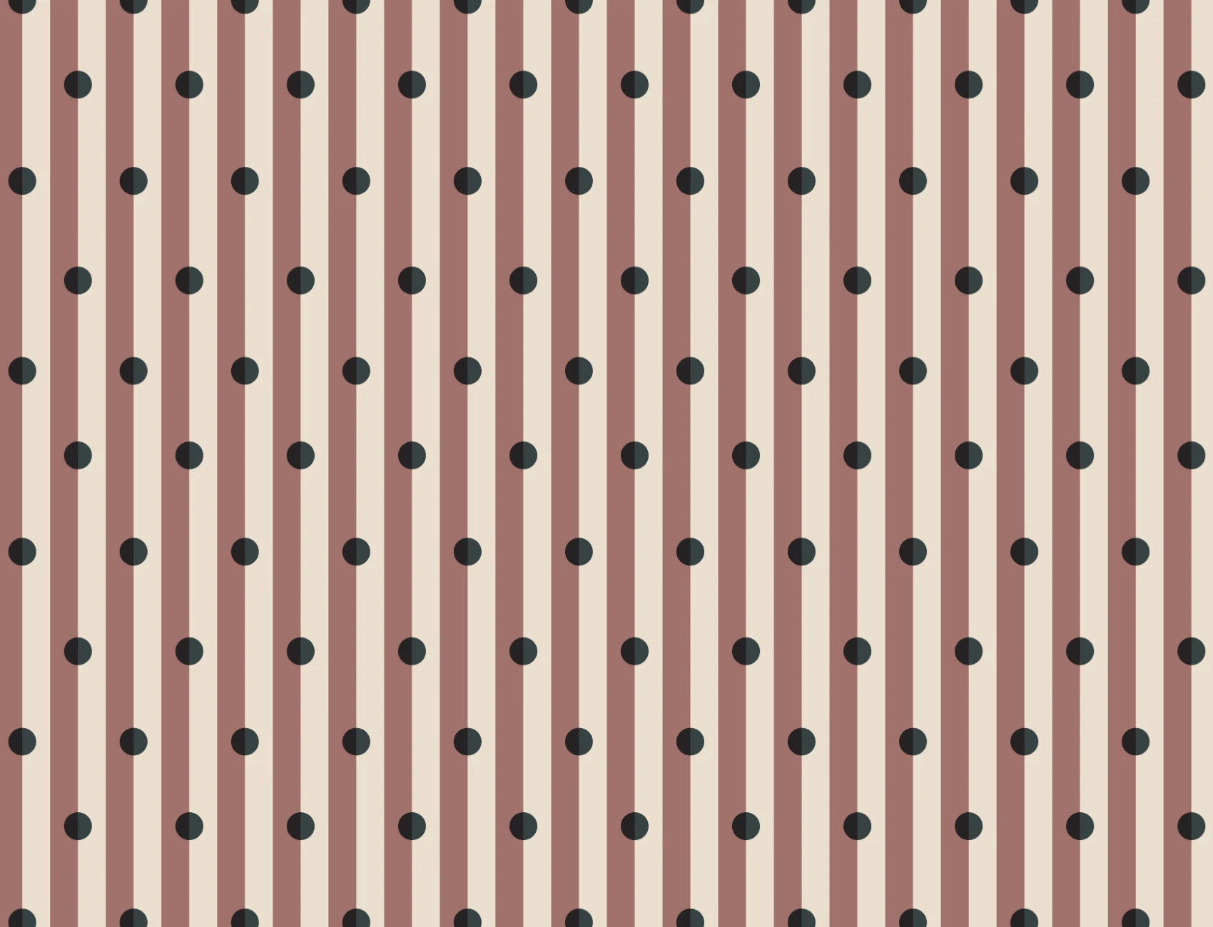 Veelkleurige retro gestreepte muurschildering met stippenpatroon