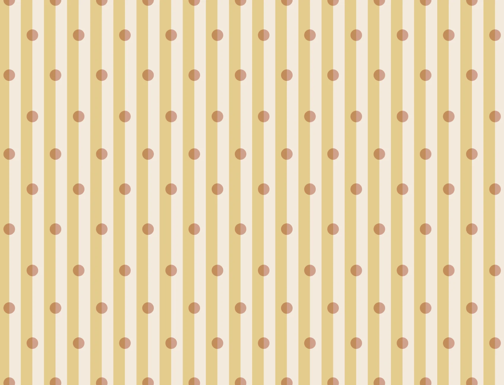 Yellow Striped Polka Dot Contemporary Mural