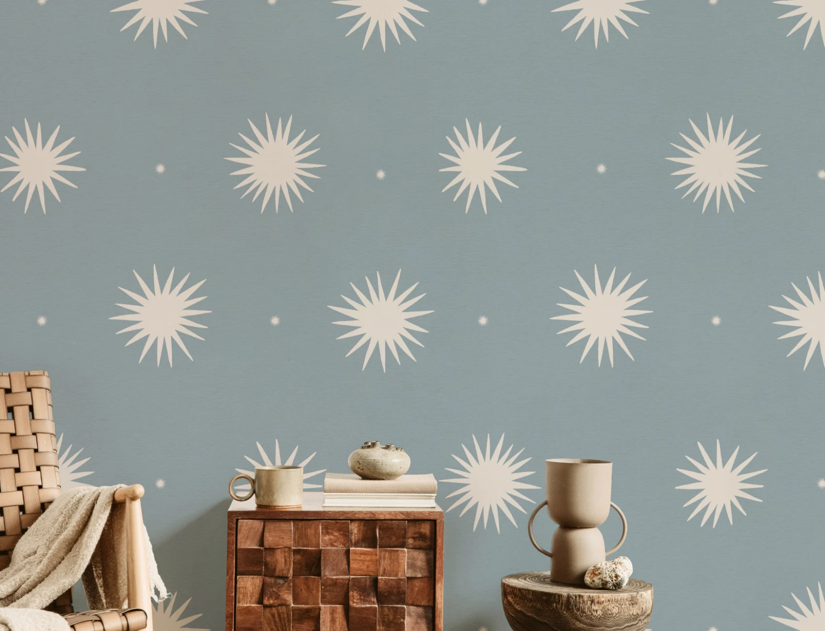 Blue Celestial Pattern Cosmic Atmosphere Mural