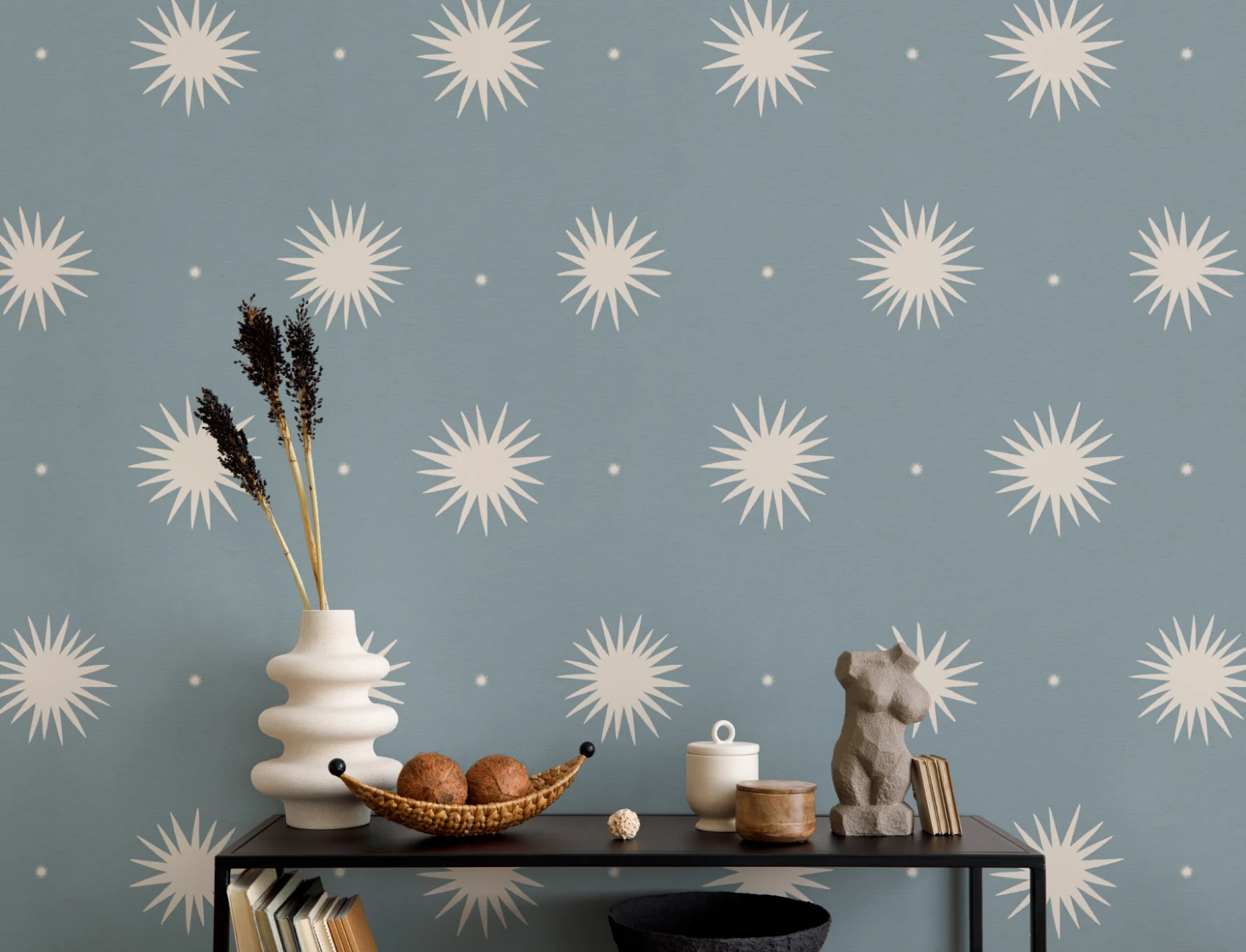 Blue Celestial Pattern Cosmic Atmosphere Mural