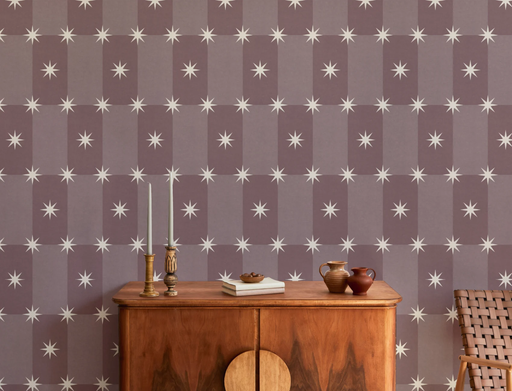 Sterling Pink Retro Checkered Pattern Mural