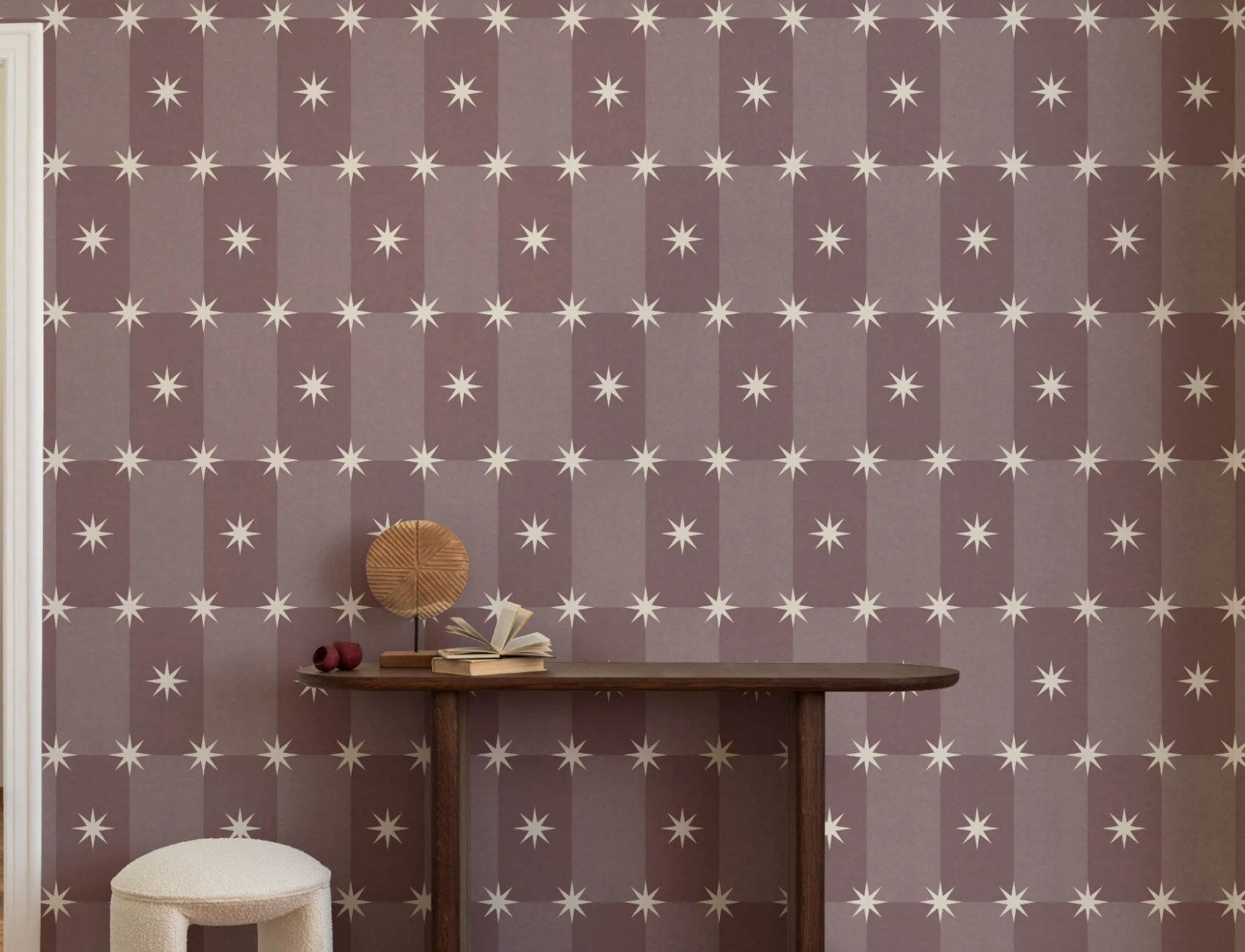 Sterling Pink Retro Checkered Pattern Mural