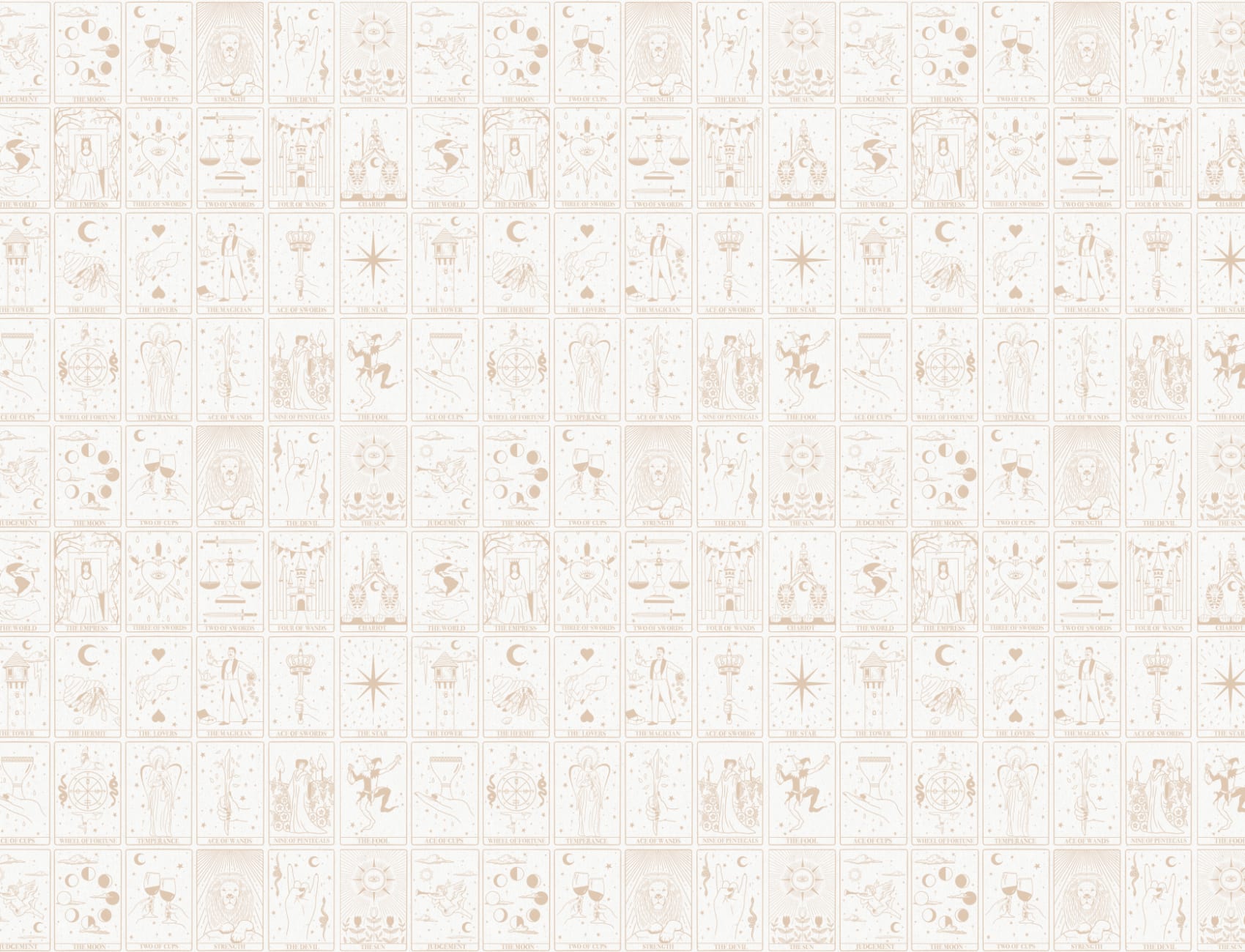 Neutral Tarot Card Pattern Mural