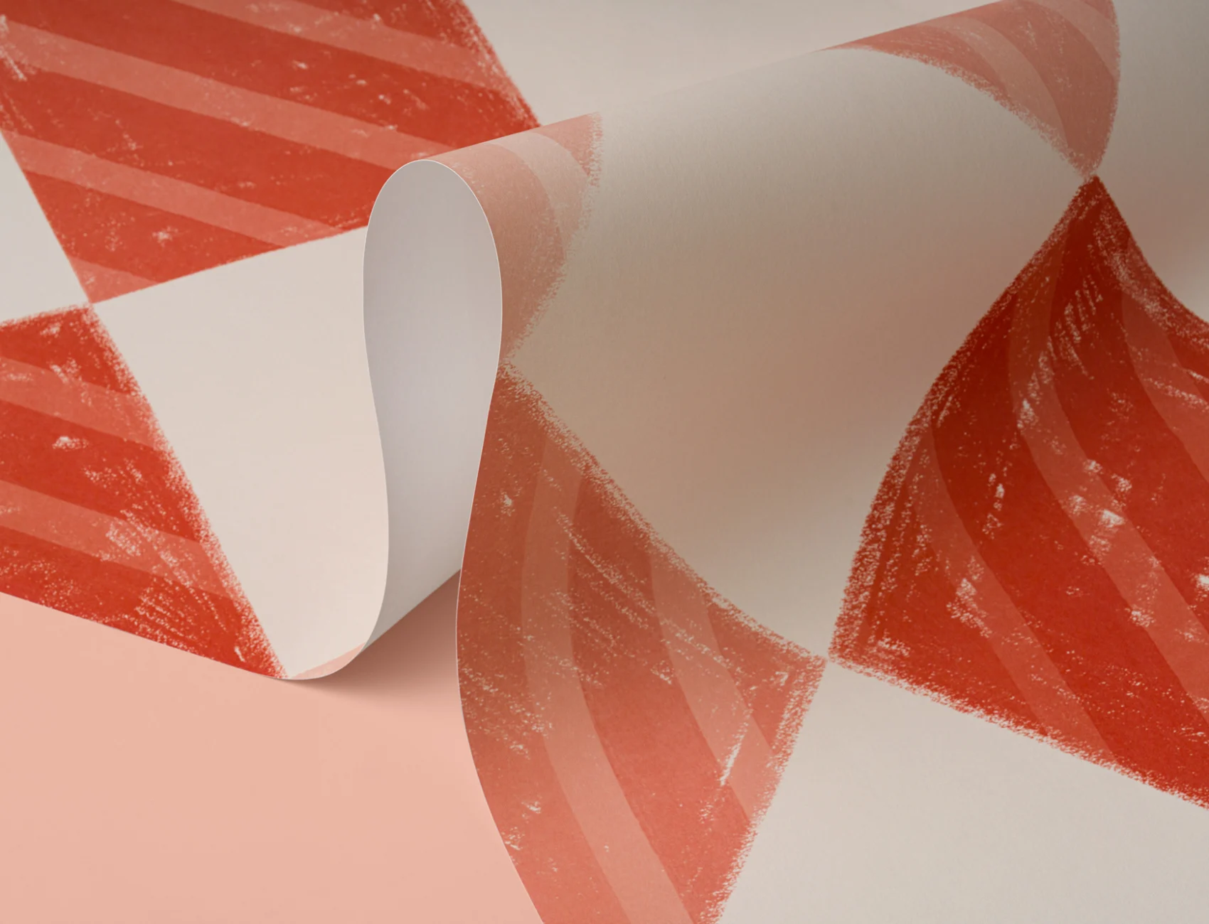 Red Stripe Harlequin Mural
