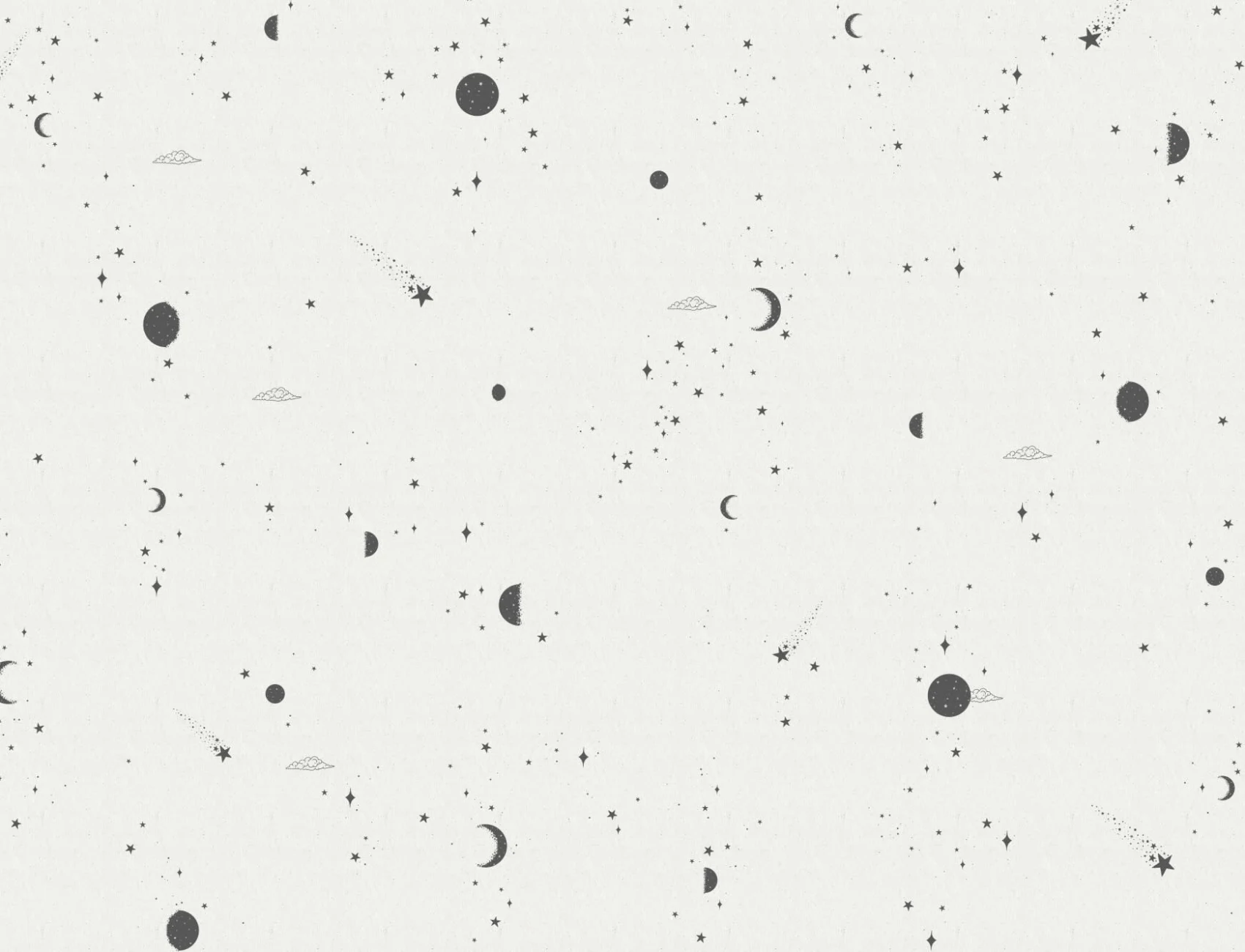 Black & White Moon & Stars Wallpaper Mural
