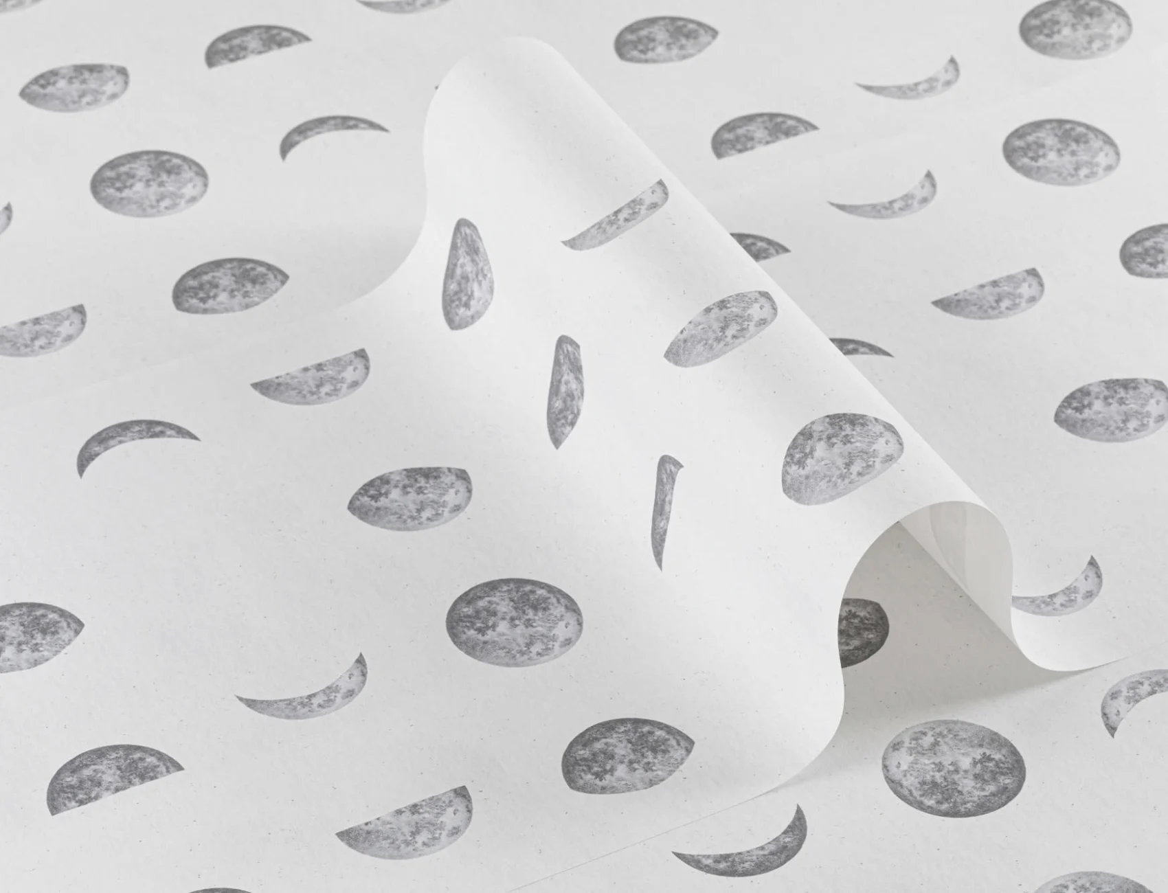 Illustrated Moon Phases Repeat Pattern Wallpaper
