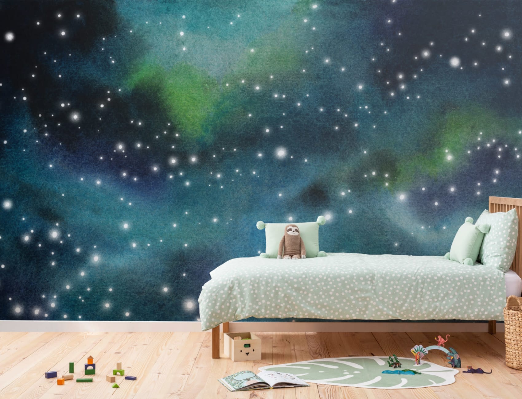 Papel de parede Mural Céu Noturno Estrelado da Galáxia da Marinha