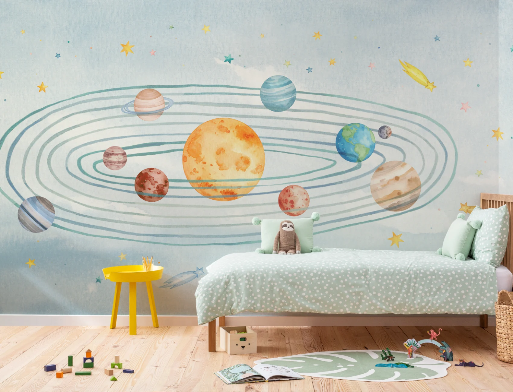 Dziecięca Galactic Blue Przygoda Kosmiczna Fototapeta
