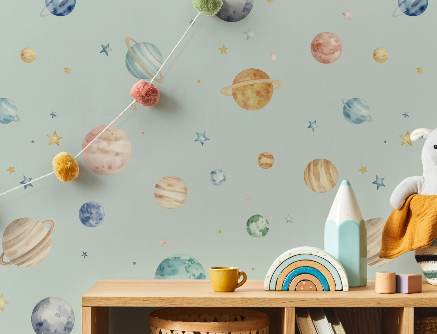 Wonder Blue Celestial Kids' Space Adventure fototapet