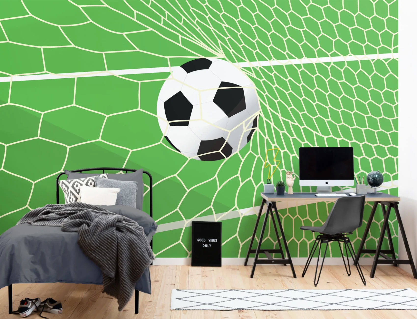 Grønn Fotball Nett Fototapet