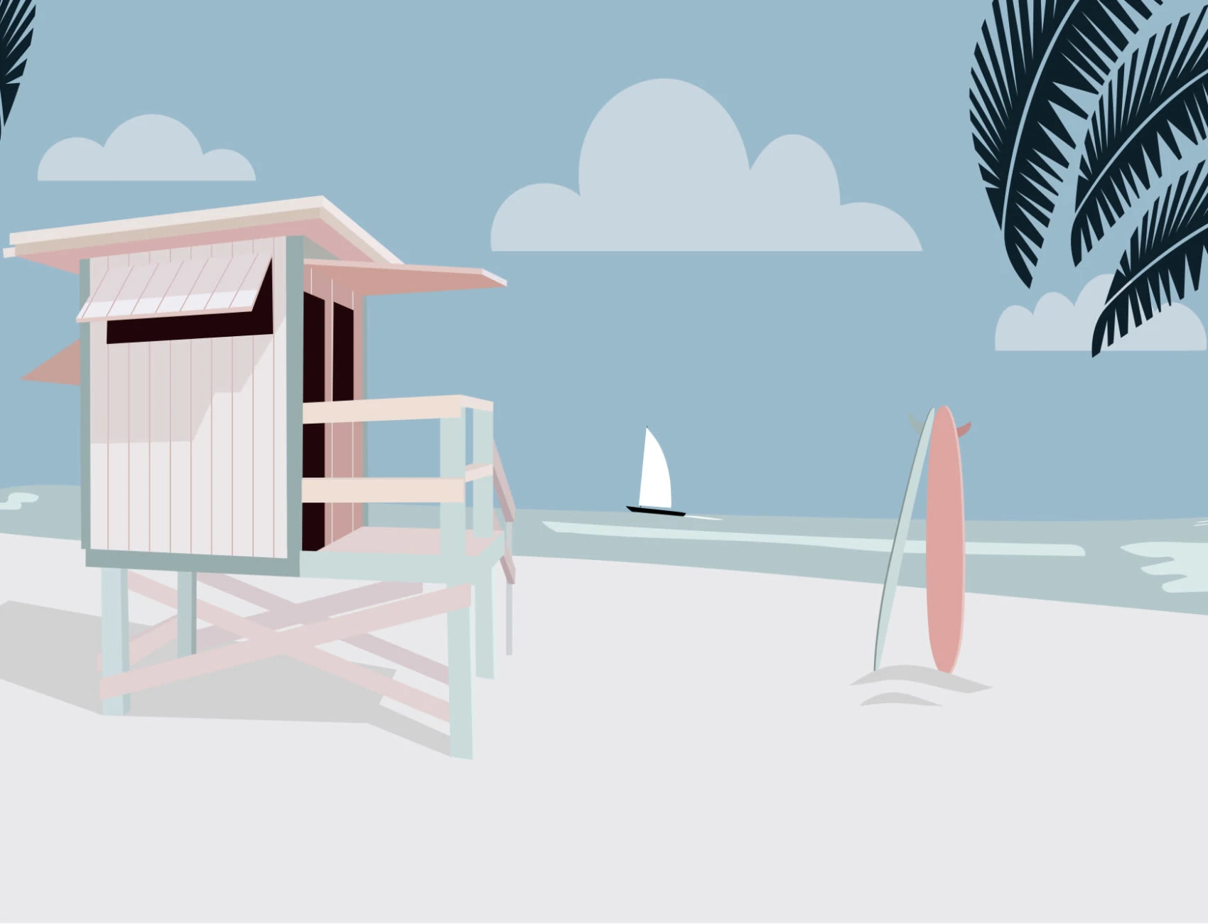 Venice Beach Retro Wallpaper Mural