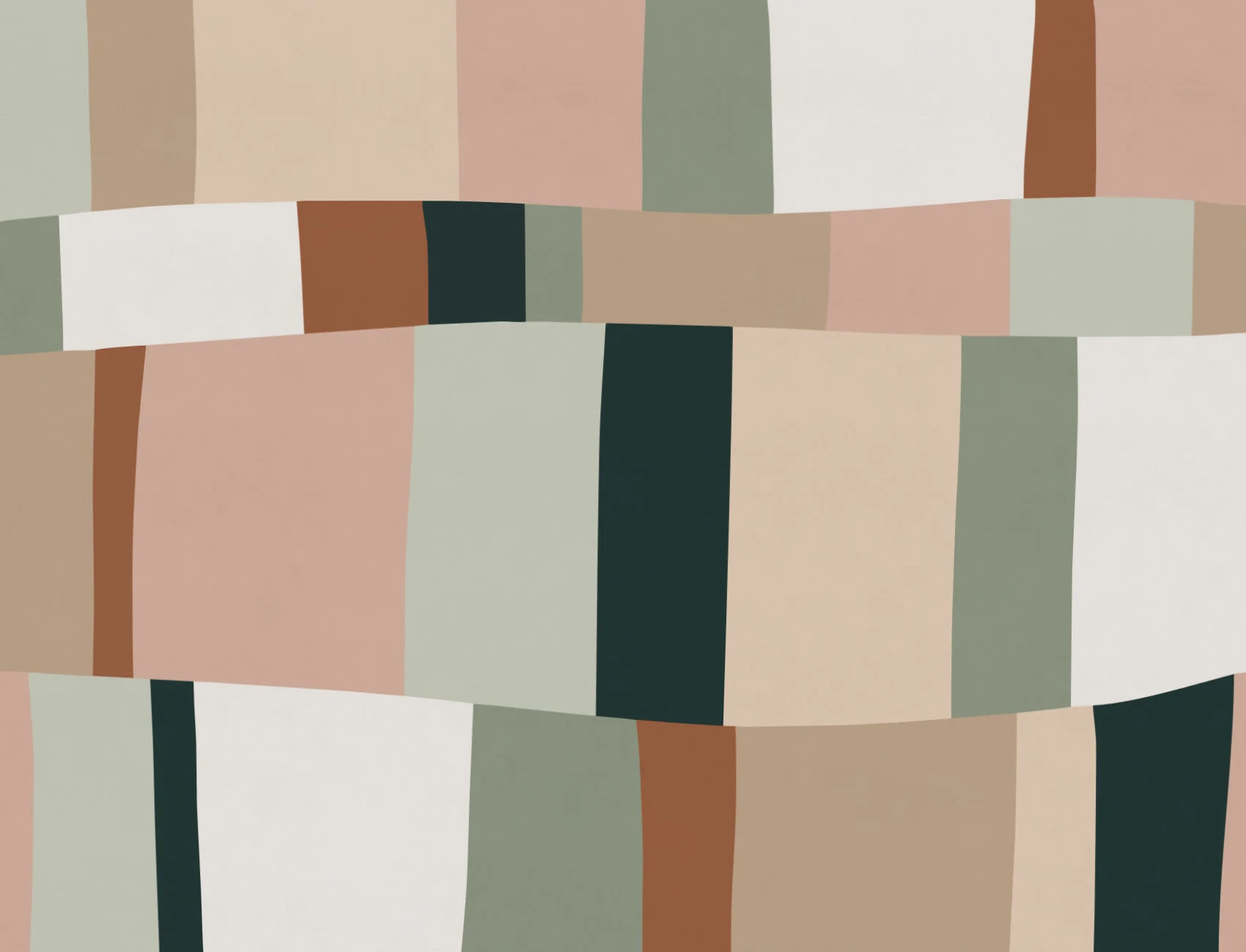 Pastel Colour Block Stripes Wallpaper Mural