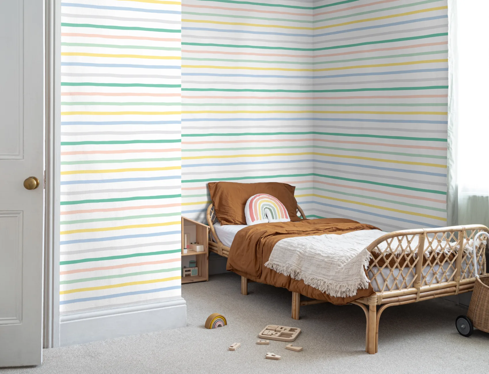 Colorful Striped Repeat Pattern Wallpaper