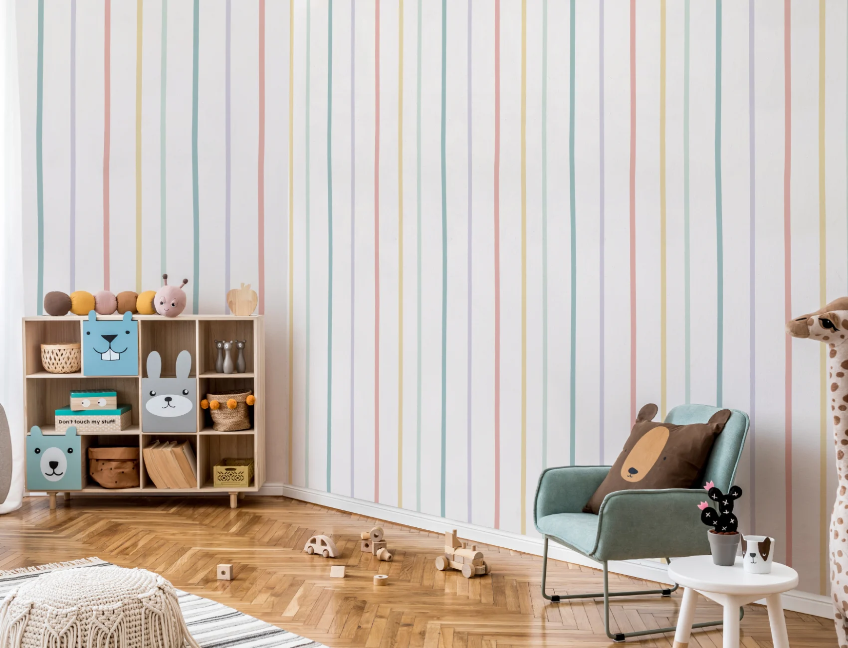 Pastel Rainbow Stripe Wallpaper
