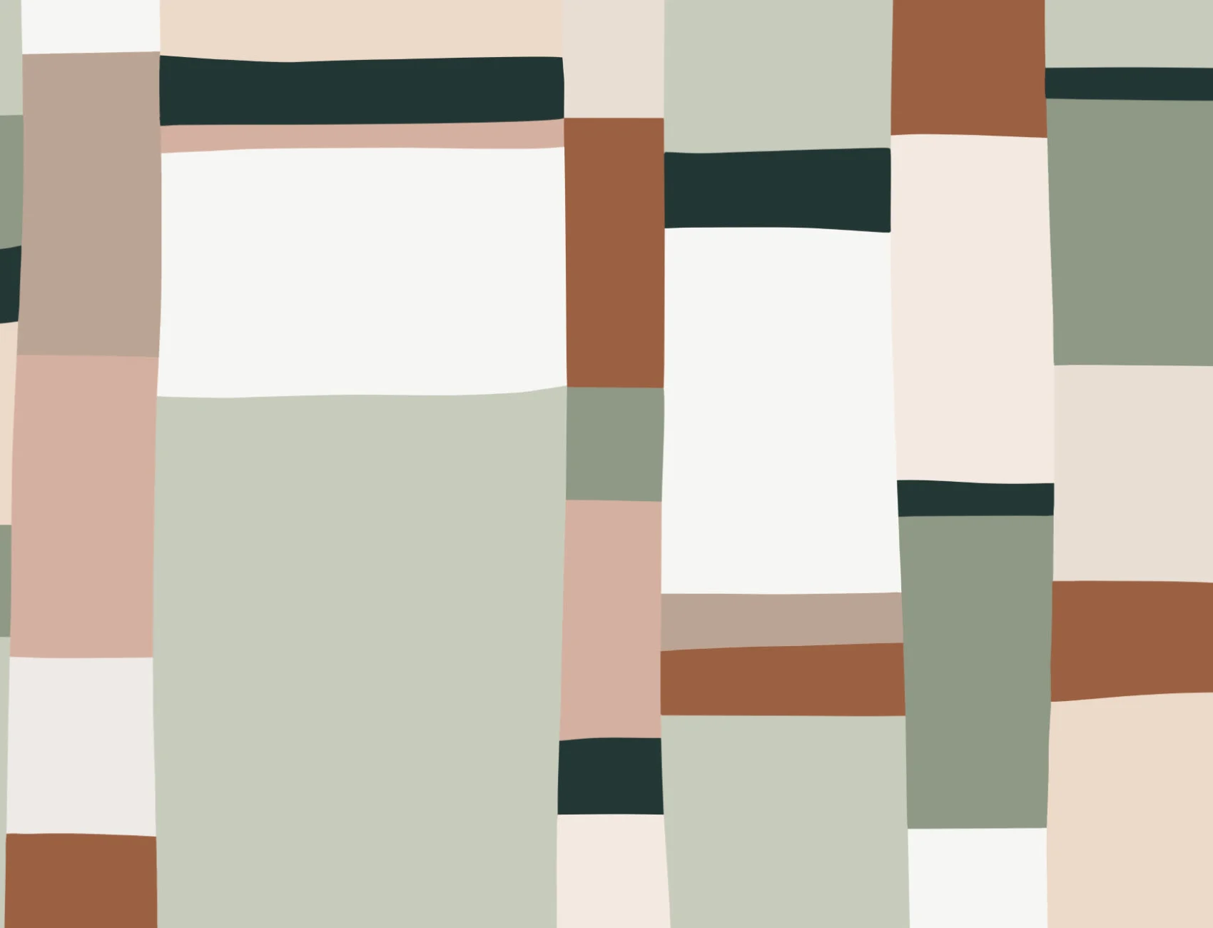 Pastel Colour Block Stripes Wallpaper