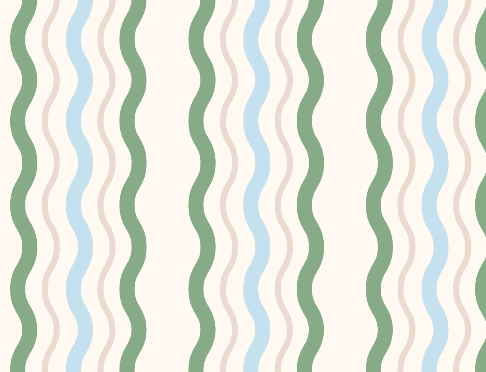 Wavy Ric Rac Striped Wallpaper